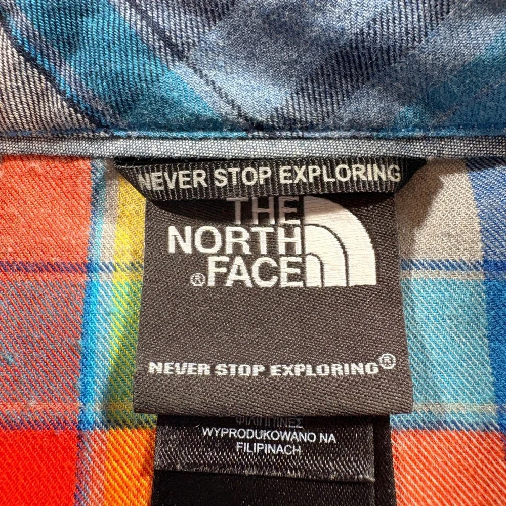 The North Face Plaid Button Down Shirt Mens Large Multicolor Long Sleeve Hiking